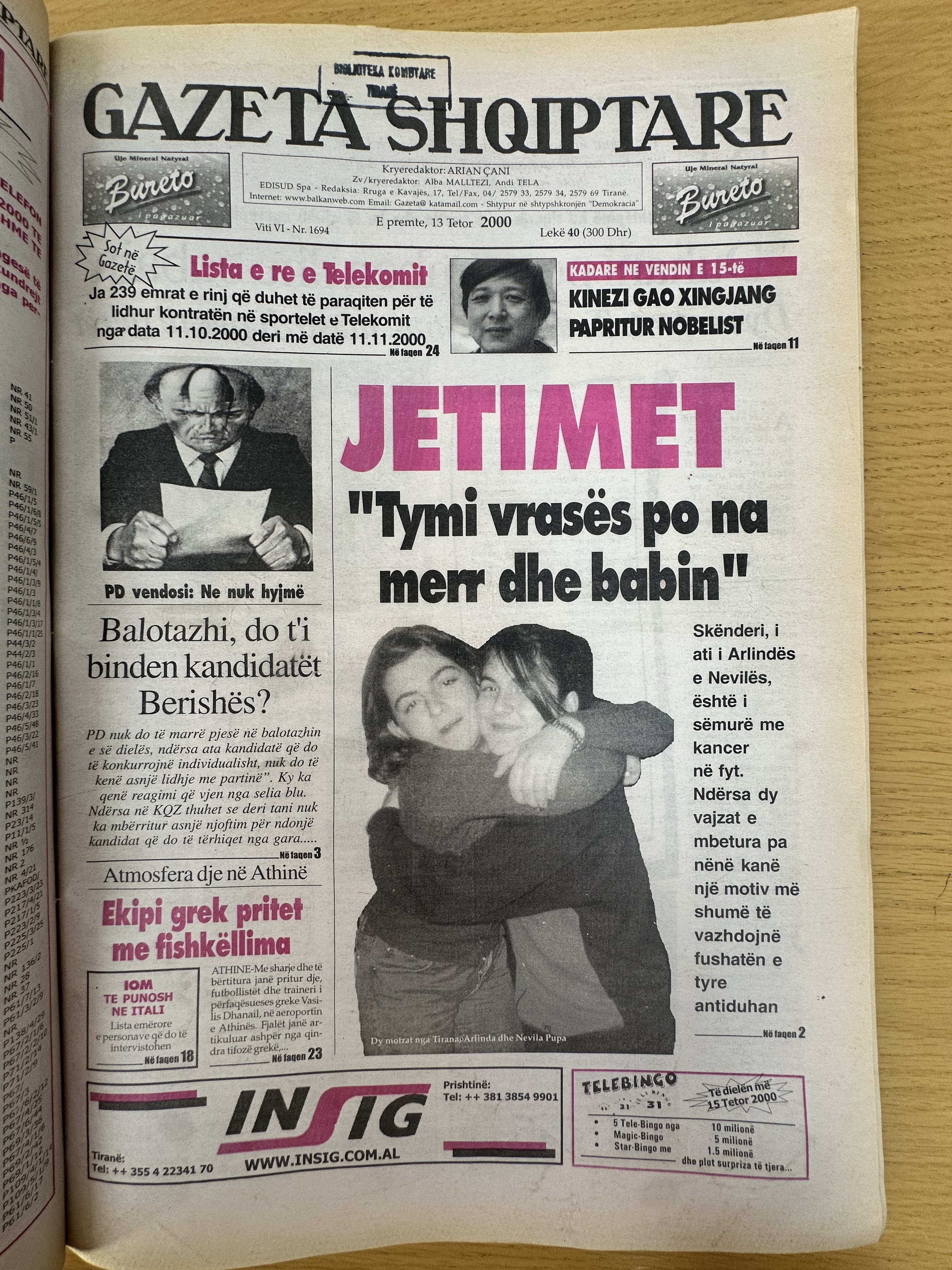 Gazeta Shqiptare 2000-10-13